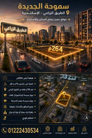 ارض ملك مسجله في سموحه الجديدة بالاسكندرية