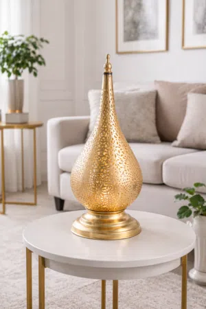 مصباح نحاسي يدوي بشكل قطرة