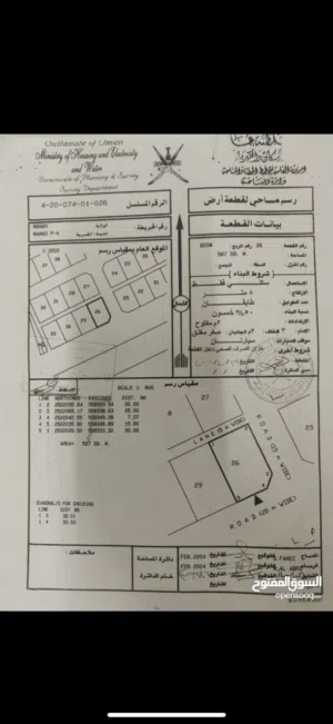 Residential Land for Sale in Al Dakhiliya Manah