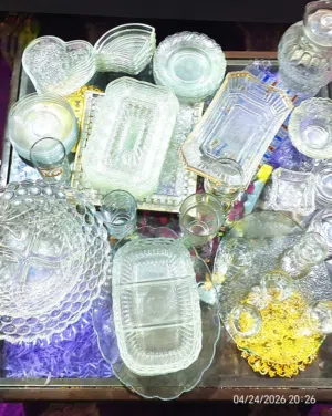 Premium Glass Dining Set – Stylish Plates, Bowls & Glasses