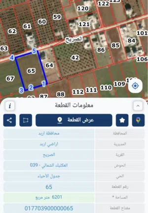 فرصة استثمارية وسكنية مميزة في إربد / الصريح للبيع قطعة أرض في الصريح