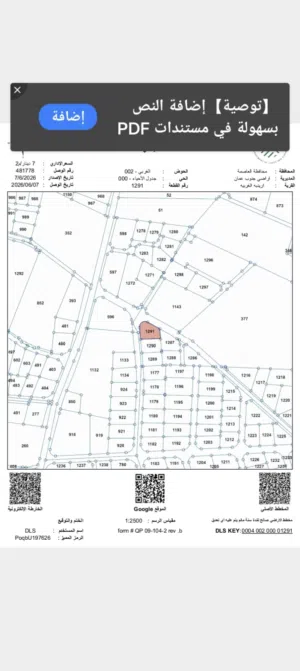 Residential Land for Sale in Amman Areinba Al Gharbiyah