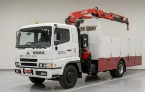Hiab Crane Truck 10 Ton Box Truck40ft Trailer شاحنة هياب كرين،شاحنة بوكس 10طن،مقطورة40 قدم للإيجار