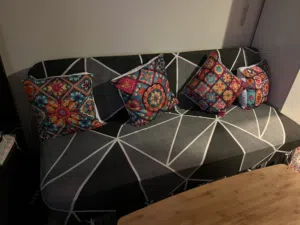 Stylish Sofa with Colorful Pillows