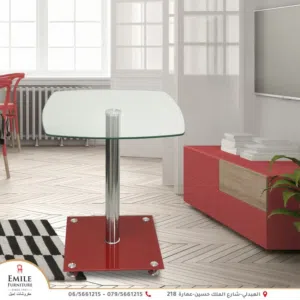 طربيزة جانبيةوجه سيكوريت بقاعدة ملونة بألوان جميلةمناسبة للمنازل والمكاتب