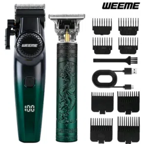 طقم حلاقة "WEEME" الاحترافي – ماكينة حلاقة وتحديد متكاملة (قابلة للشحن)