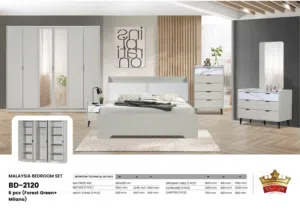 طقم غرفة نوم جديد تمامًا مكون من 6 قطع، صنع في ماليز Brand New Bedroom Set 6 pieces Made In Malaysia