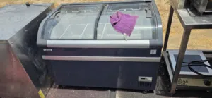 Freezer curved glass top display chest