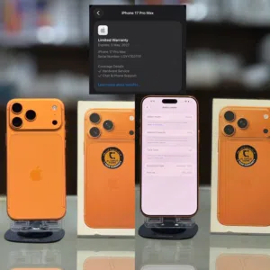 ايفون 17 برو ماكس شبه جديد ، ذاكرة 512GB البطارية 100% ضمان ابل حتى 5/5/2027 نسخة شرق اوسط