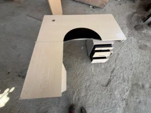 Office L shape table with extension of drawers