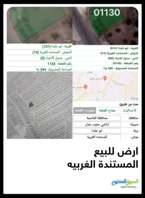 Residential Land for Sale in Amman Al-Mustanada