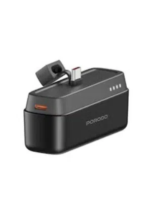 بطارية برودو صغيرة الحجم بقوة 5000mAh بمنفذين تايب سي ولايتنج