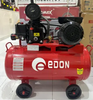 كمبريسر هواء حجم 50 لتر من شركة eDON يعمل بالسير او البلت