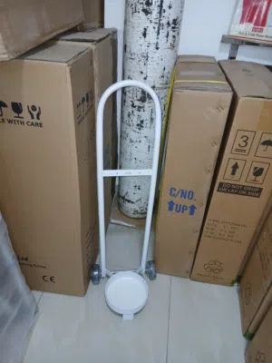 ترولي عربة نقل أسطوانة أكسجين طبية – مناسبة لأسطوانات 5 و10 و15 لتر Medical Oxygen Cylinder Trolley