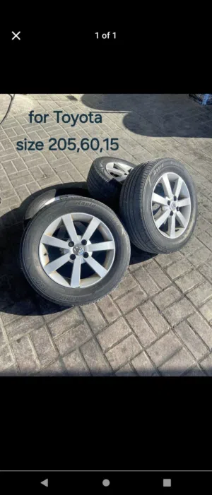 For sale or exchange 4 pice aluminum rims for Toyota Size 205,60,15 Very good condition p 70BD