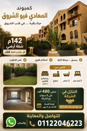 142 m2 2 Bedrooms Apartments for Sale in Cairo Shorouk City