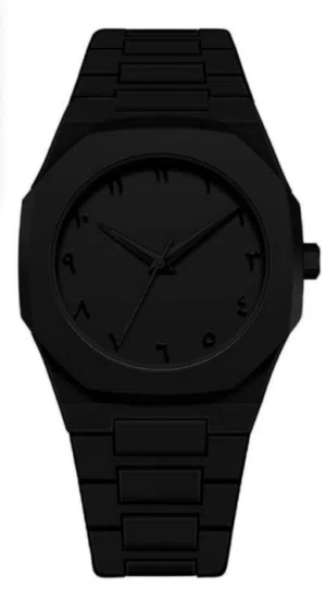 ساعة سوداء مع أرقام عربي قابل للتفاوض - Black Watch with Arabic Numbers negotiable