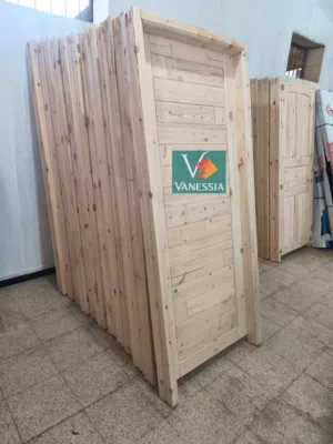 Porte chambre avec cadre bois Rouge Cadre 12