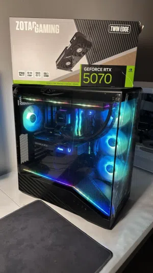 بي سي جيمنج بقراطيسه شبه جديد كرت 5070 معالج i7 جيل 14 مع رامات 16 ddr5 مواصفات اسطورية وضمان شهر