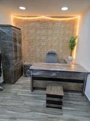 مكتب مدير فاخر - قياس160*70 سم - مع جانبيه -وخزانة ملفات -وطربيزه- عفش مكتبك أفضل الاسعار من معرضنا