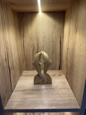 Wooden Couple Dolphins