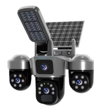 أمان شامل بدون أسلاك.. كاميرا الـ 3 عدسات بالطاقة الشمسية! الحل الذكي والكامل لحماية المزارع،