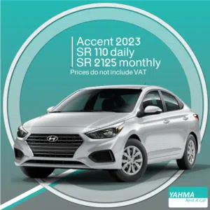 Hyundai Accent 2023 for rent Jeddah - Free delivery for monthly rental