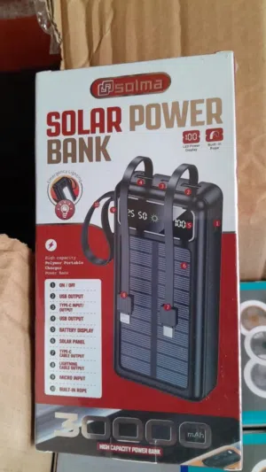 شاحن متنقل بور بانك مع لوح شمسي مساعد شحن Power Bank بطارية محمولة 3000 مللي أمبير باور بنك