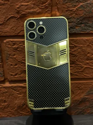 Iphone 13pro max gold 24k التلفون ما في منو بالاردن مطلي ذهب عيار 24