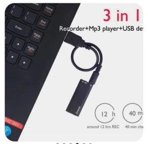 طالب حامعه وبدك تسجل محاضراتك وتسمعها بعدين هون الحل مسجل صغير الحجم يعمل ل 15 ساعه تسجيل بالشحنه