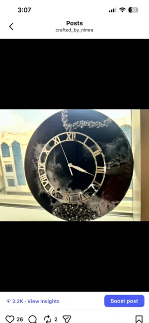 Resin handmade clock