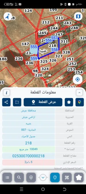 ارض للبيع جرش عنيبه