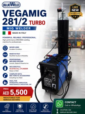 BlueWeld VEGAMIG 281/2 Turbo MIG Welder  Brand New  Made in Italy