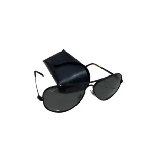 Ray-Ban RB3925 Aviator Max Polarized Sunglasses Black 002/48 62-16 Italy w/ Case