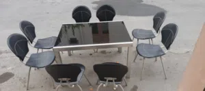 طاولات طعام طاوله مع 8كراسي الون اسود بحاله ممتاز