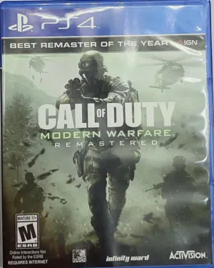 PS4 Call of Duty Modern Warfare Remastered – Excellent Condition – Clean Disc