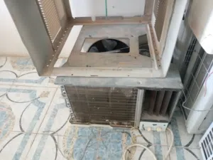 This is a 2 ton air conditioner, its company is Mitsubishi.
