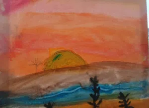 لوحة رسم زياتي ومائي قماش واطار خشب
