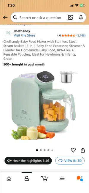 Chefhandy 5-in-1 Baby Food Maker