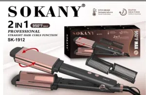 مكواة لفرد الشعر 1×2 للفرد والكيرلي Sk-1912 من سوكاني