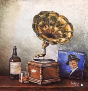 NOSTALGIA.  Frank Sinatra A gramophone spinning slowly