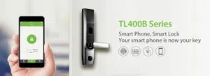 "قفل ذكي ZKTeco TL400B – أمان عالي، فتح ببصمة الإصبع أو الهاتف، تصميم عصري يناسب جميع الأبواب"