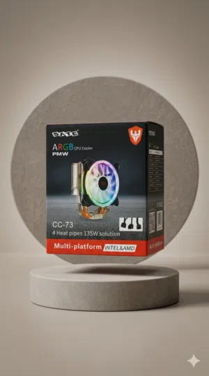 مبرد معالج احترافي SATE CC-73 ARGB – تبريد جبار وألوان خرافية لتجميعتك!