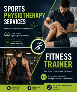 Sports Physiotherapist & Fitness Trainer أخصائي علاج طبيعي رياضي ومدرب لياقة