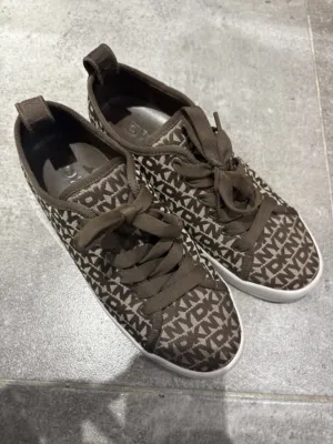 DKNY Monogram Brown Sneakers – Size 37.5 – Excellent Used Condition