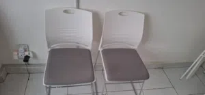 chair and shoe rack above pot as well