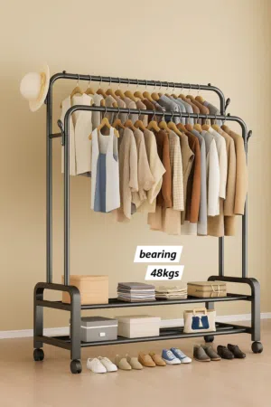 wardrobe rack metal with shoe stand