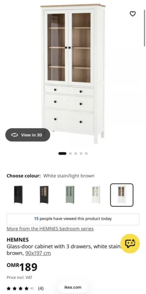 IKEA Hemnes Glass door cabinet (Great condition)