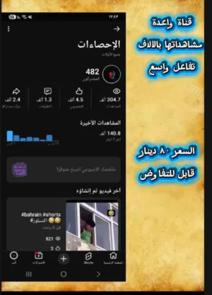 قناة واعدة  مشاهداتها بالألاف تفاعل واسع   بلغ عدد المشاهدات 300000  في أقل من اسبوعين