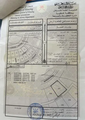 Residential Land for Sale in Al Dakhiliya Manah